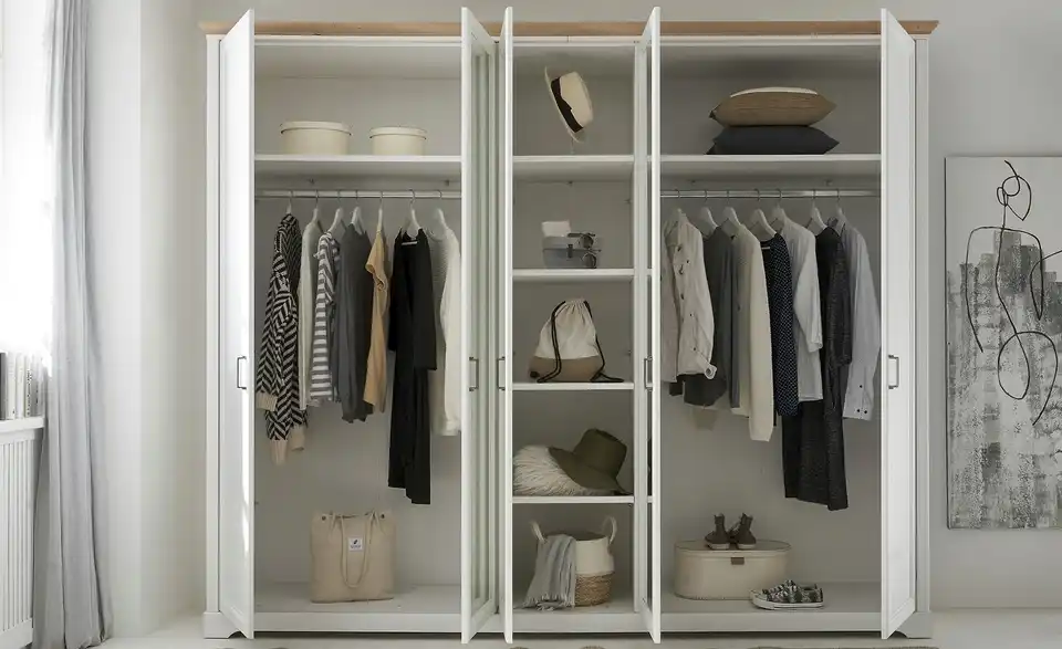 Kleiderschrank Jasmin II Pinie (Nachbildung), Asteiche (Nachbildung) 266 cm