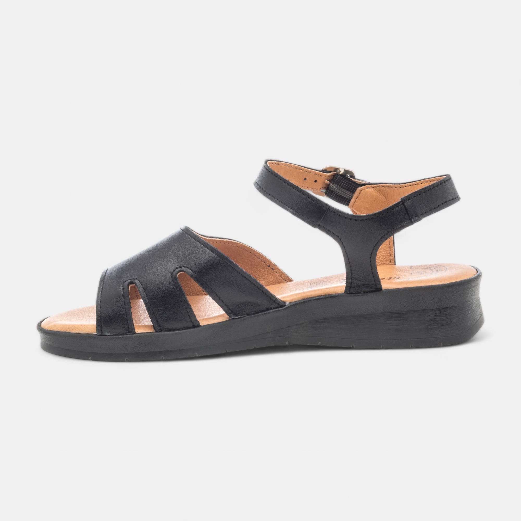Sandales Femme en cuir noir