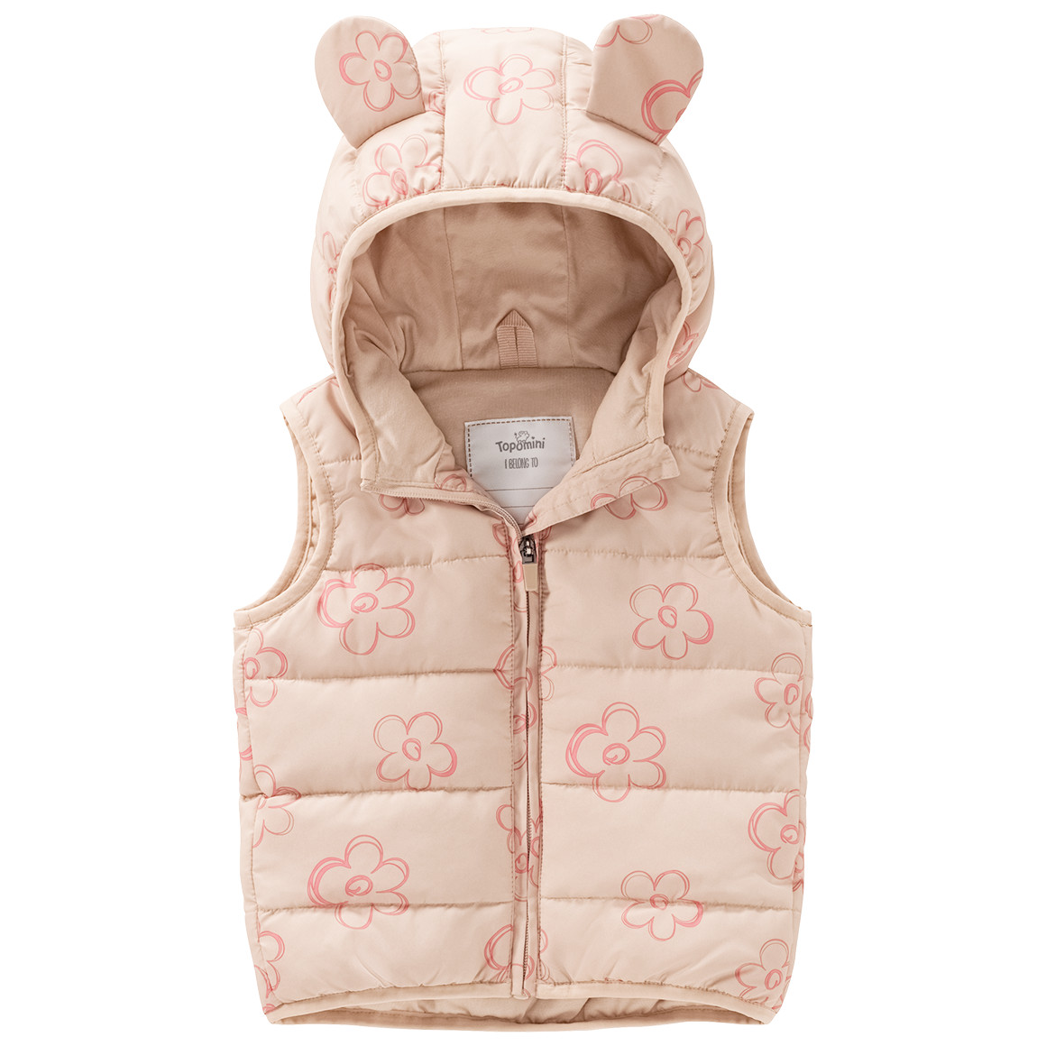 Topomini Baby Steppweste mit Öhrchen beige