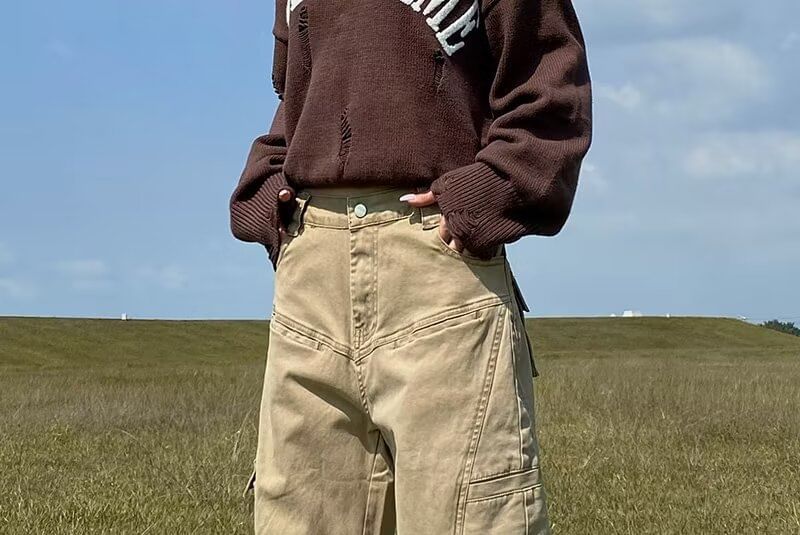 DuckleBeam - Hoge taille effen pantalon met wijde pijpen