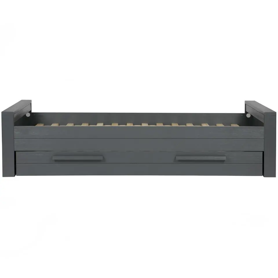 WOOOD Dennis Bed Excl Lade - Grenen - Staal Grijs - 53x219x95