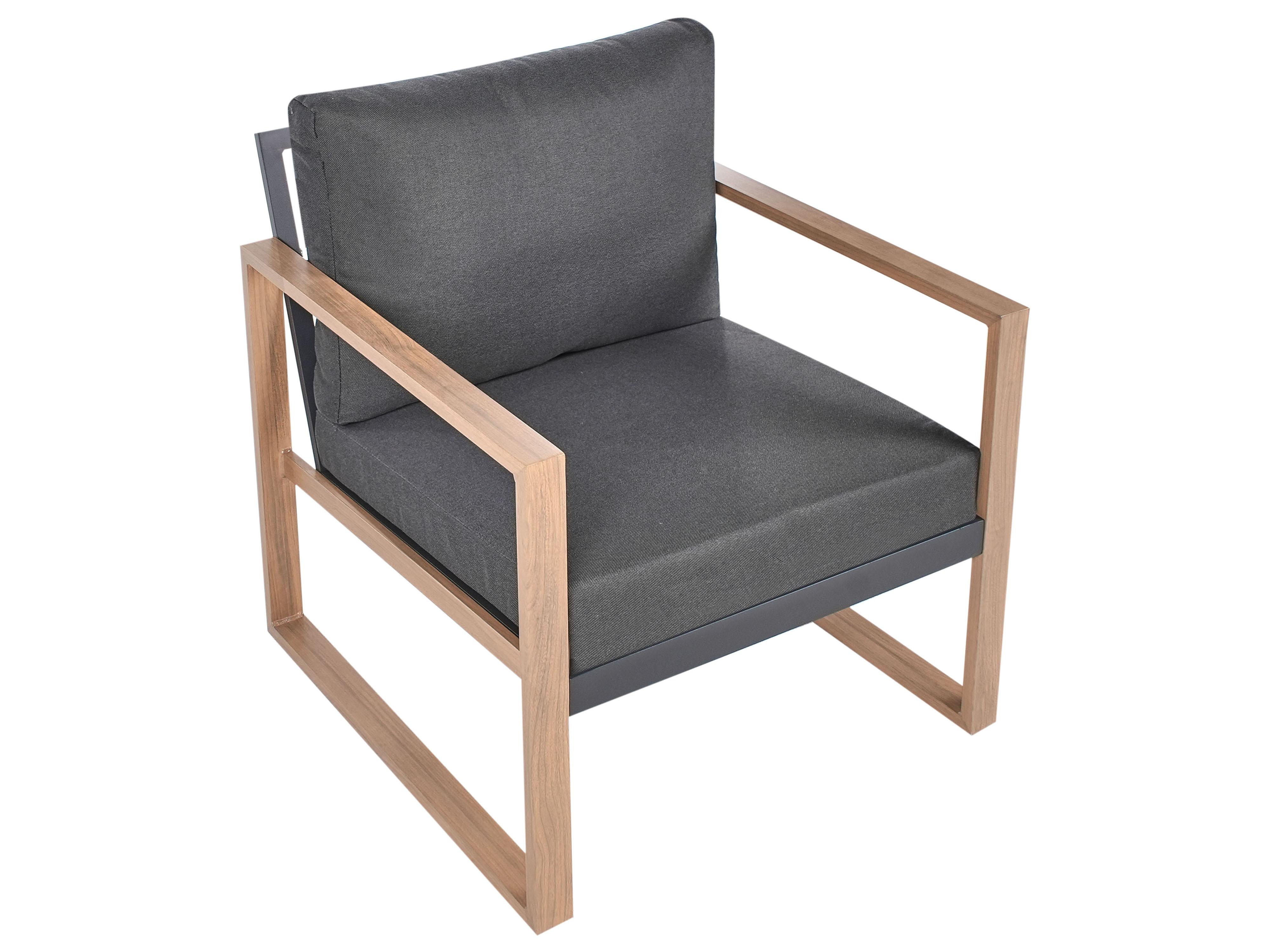Loungeset met tafel 5-zits GELSO Metaal Donkergrijs