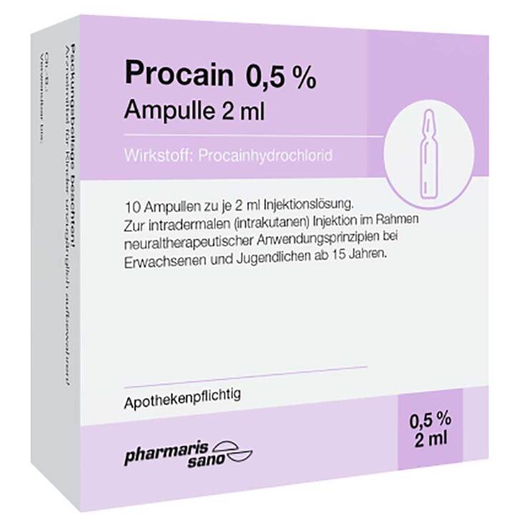 Procain 0,5% Injektionslösung Ampulle 2 ml, 10X2 ml