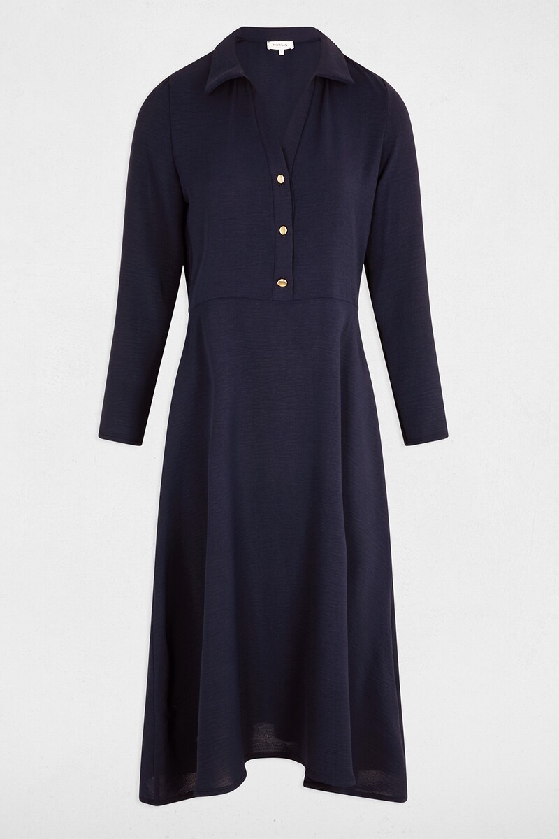 MORGAN<br>Vestido midi reto e fluido