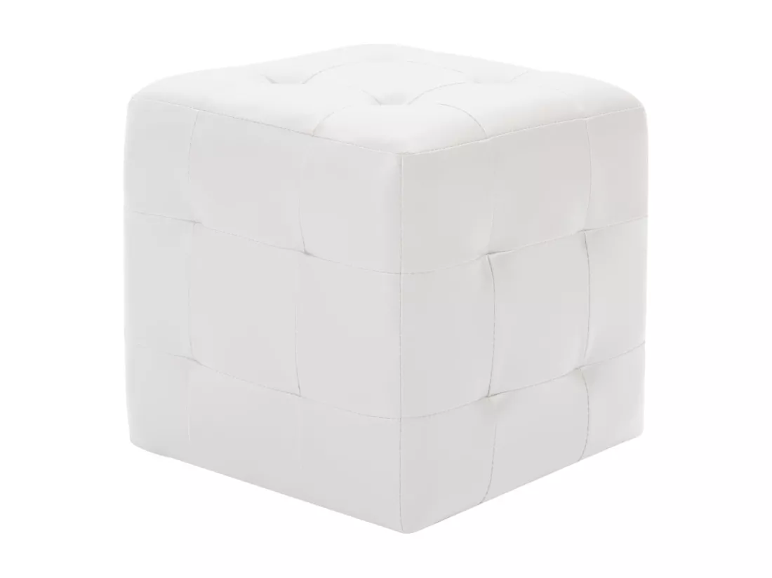 Poufs 2 pcs Blanc 30 x 30 x 30 cm Similicuir