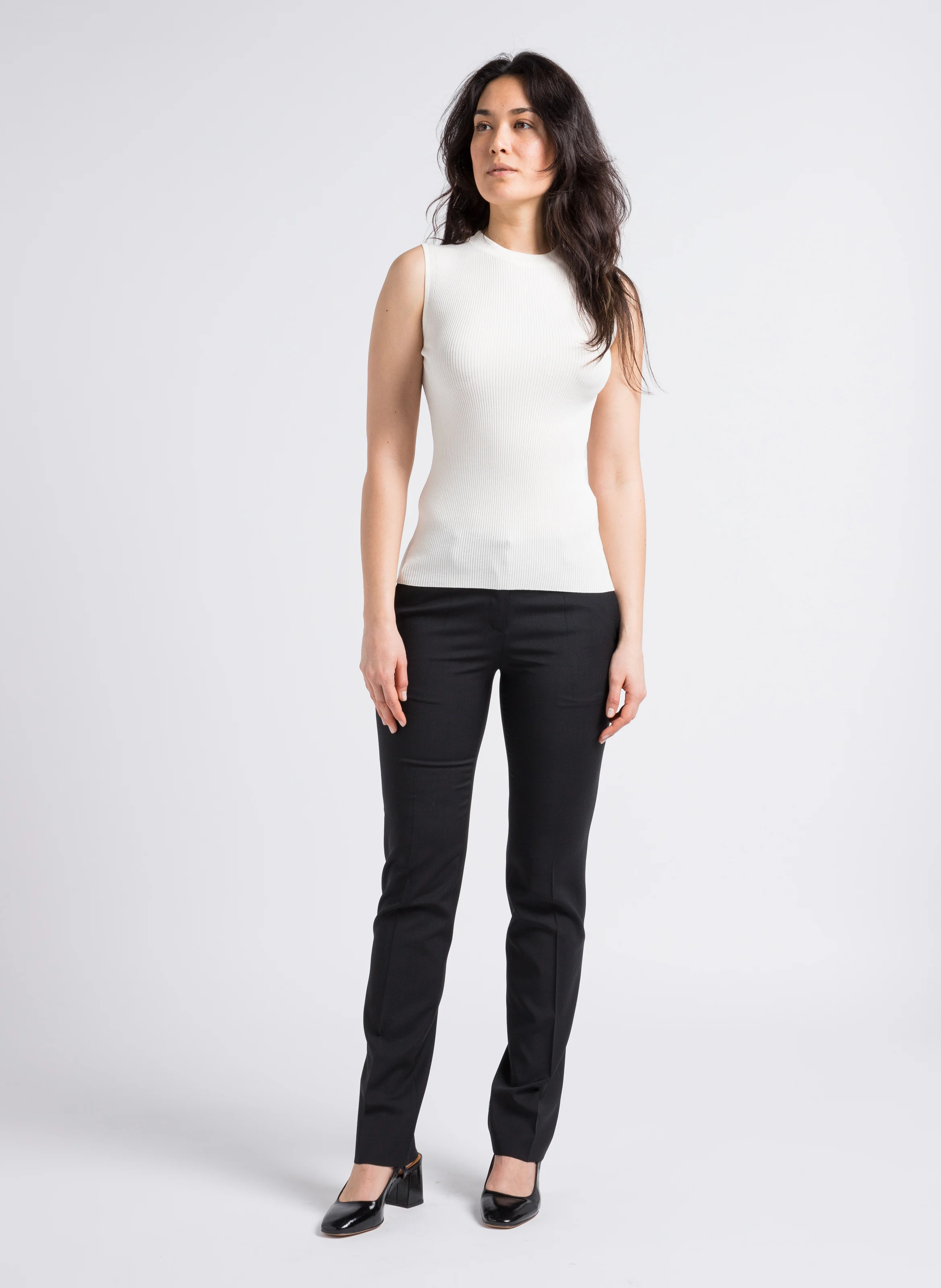 Pantalon droit en coton | Noir