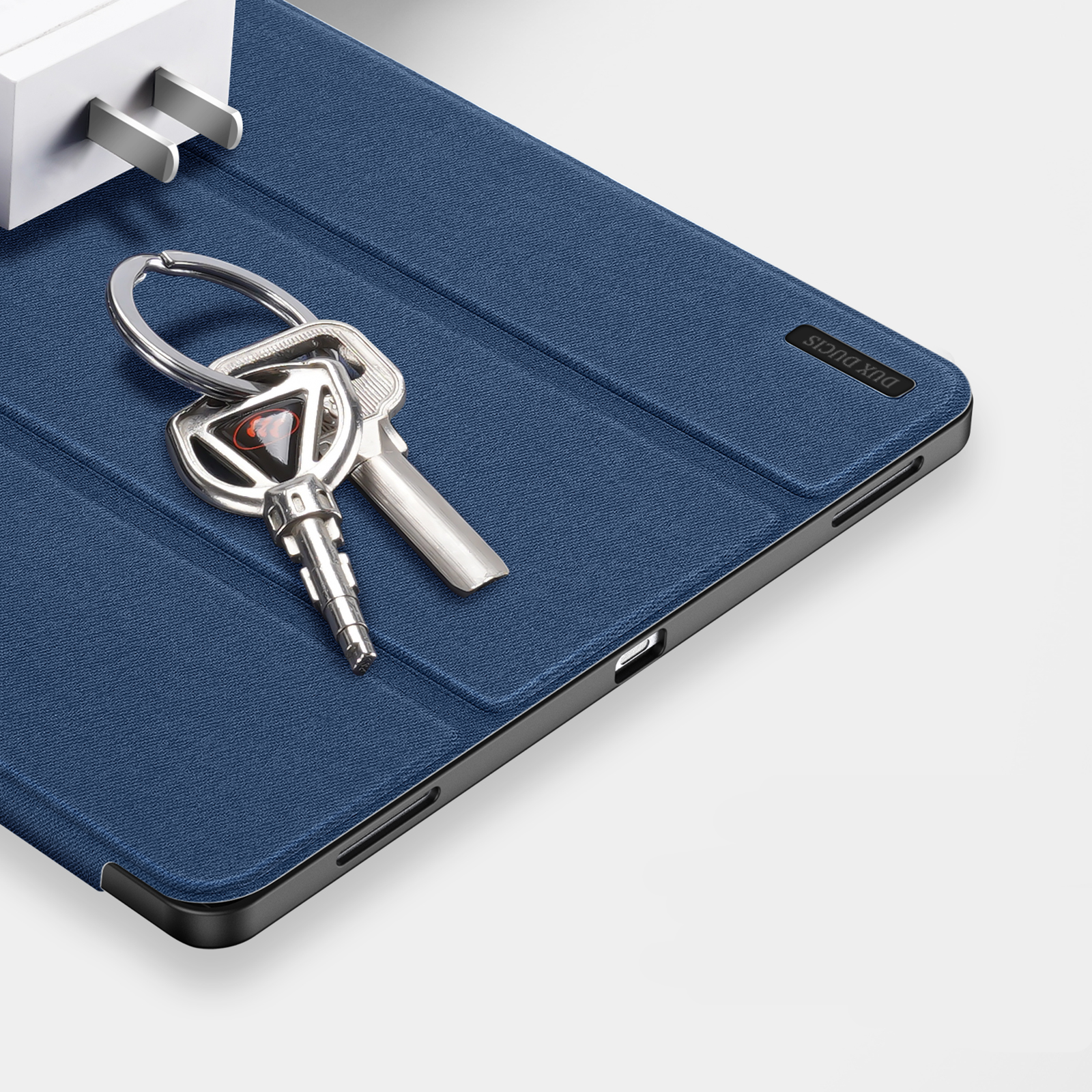 Samsung Galaxy Tab S11 Ultra Tasche Smart Cover Hülle Stoff Design mit S-Pen Halterung - Blau