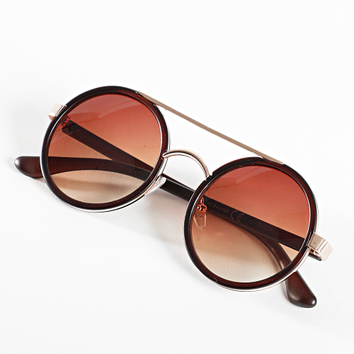 Lunettes De Soleil Marron Orange Dégradé