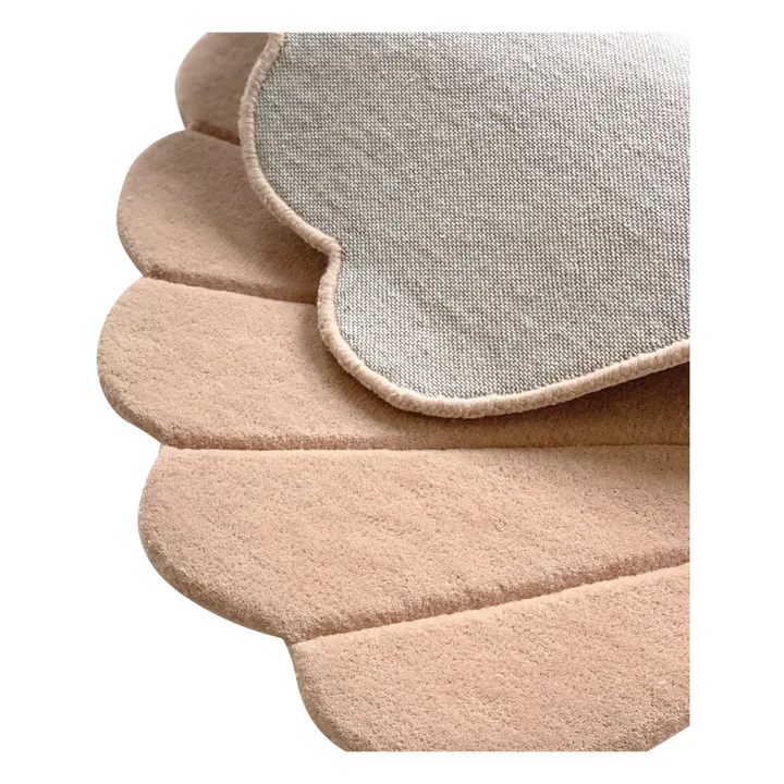 Maison Deux Tapis Coquillage en laine | Rose poudré
