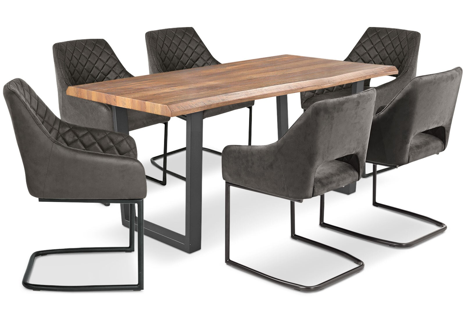 Tisch Margot Akazie-Optik dunkel Baumkantenoptik 180x76x90 cm