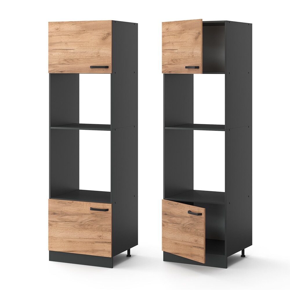 VICCO Küchenschrank Mikrowellenumbauschrank 60 cm R-Line Anthrazit