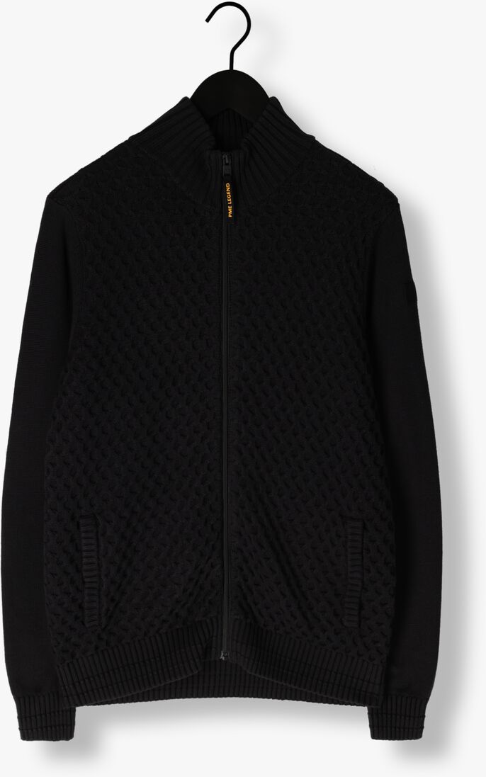 PME LEGEND zwarte pme legend vest zip jacket cotton structure mix