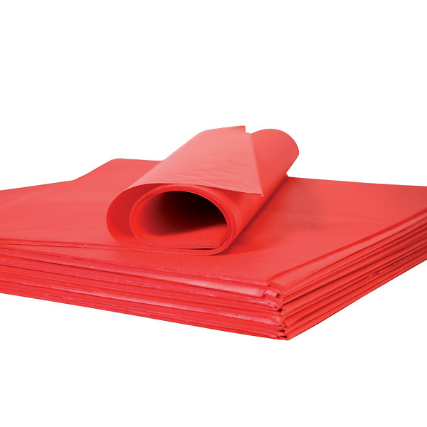 Papier de soie rouge en rame, 480 feuilles 75 x 50 cm