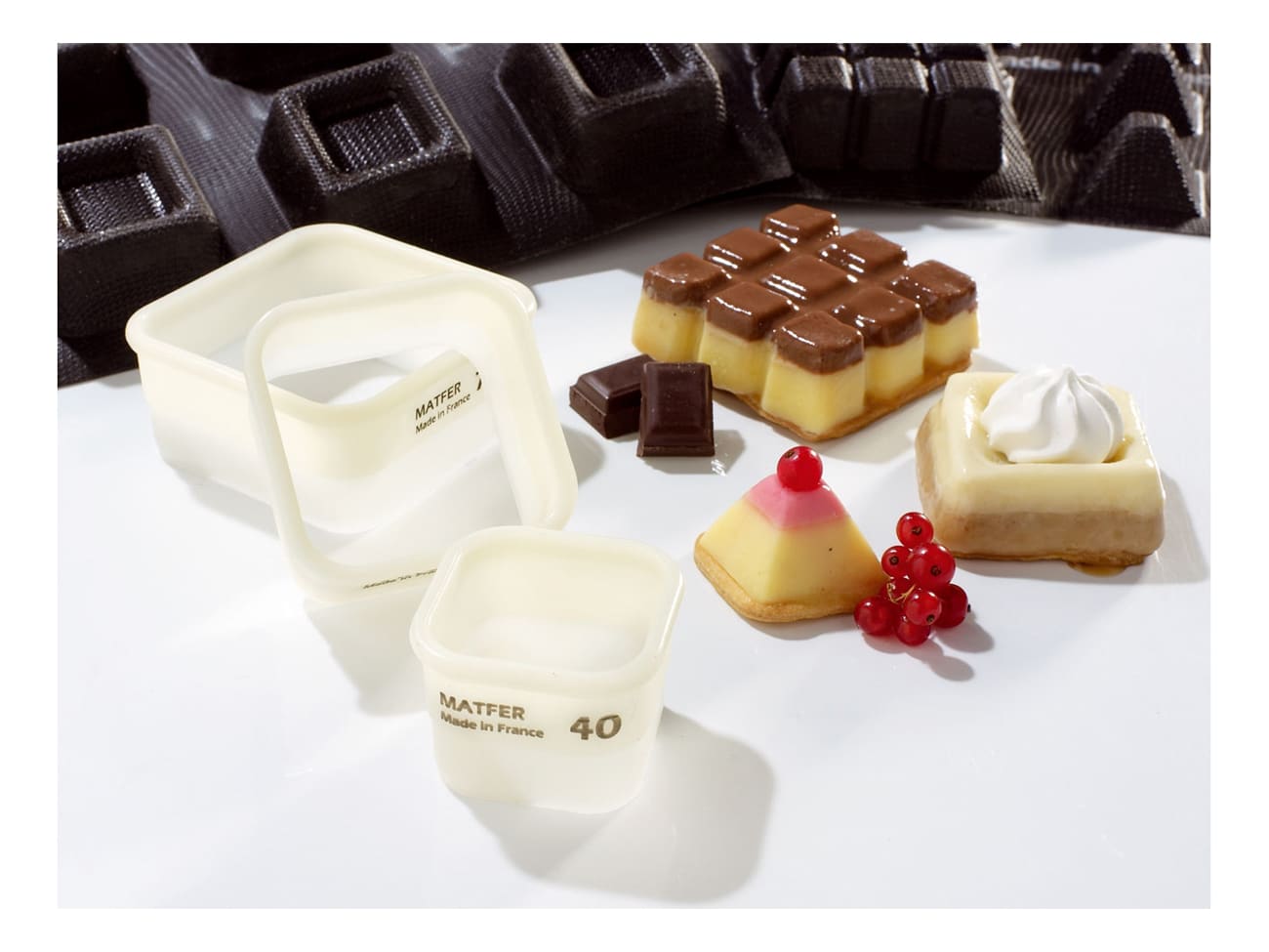 Emporte-pièce carrés - Exoglass® - 4 x 4 cm - Matfer