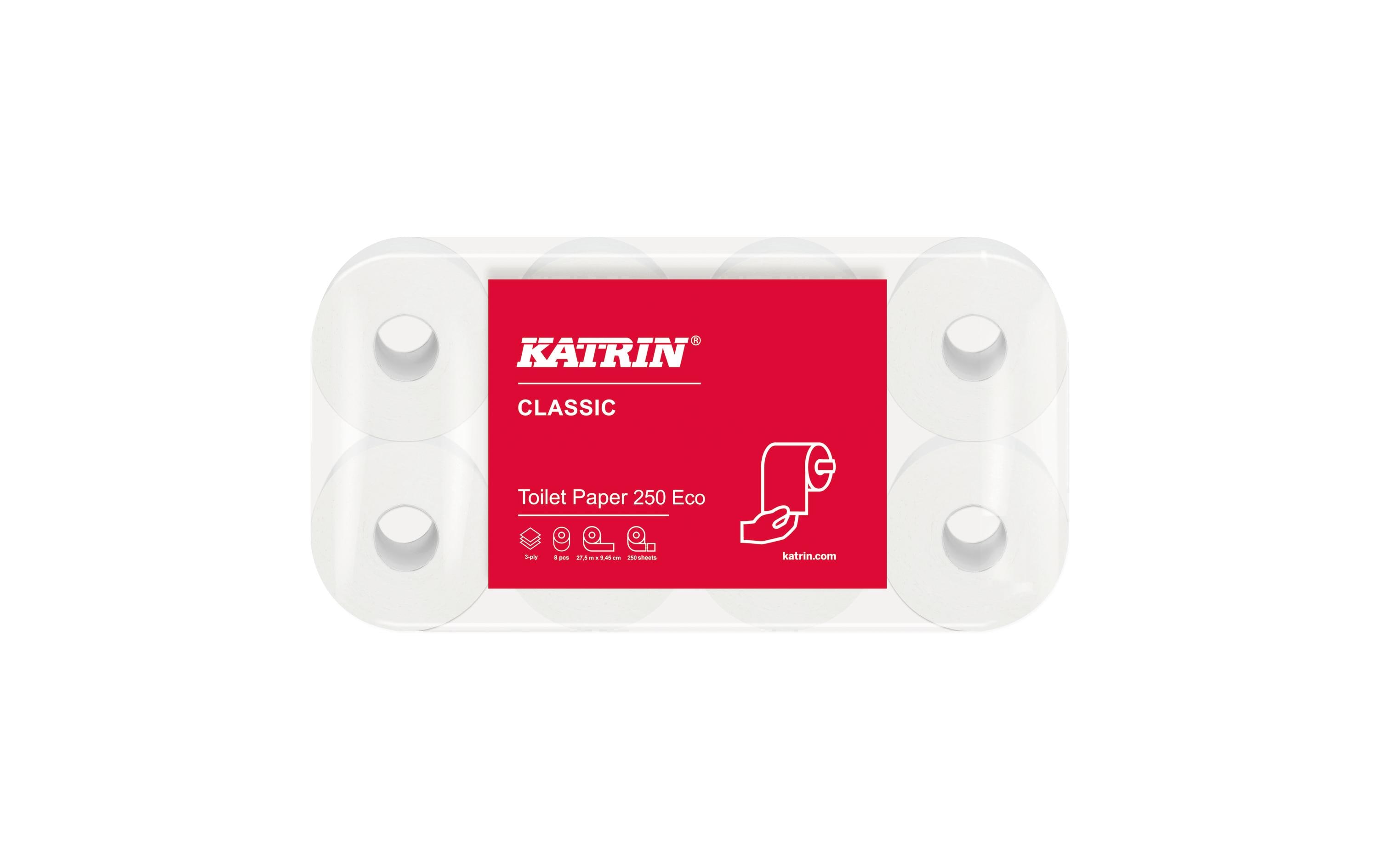 Toilettenpapier Classic Toilet 250 eco 8 RollenHochwertiges WC-Papier