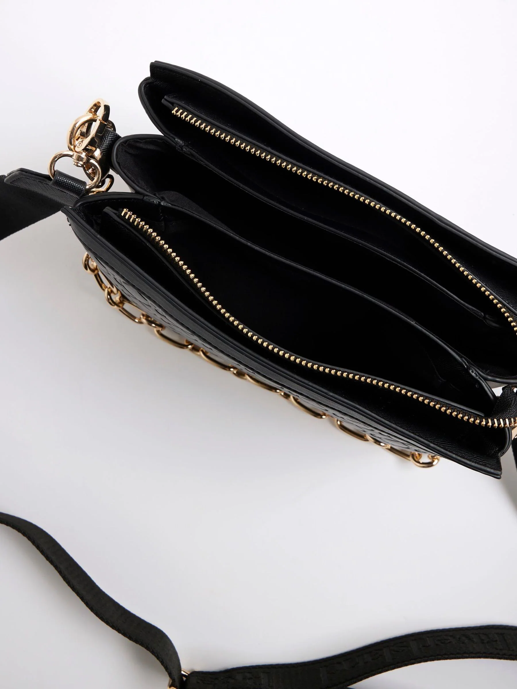 River Island Embossed Chain Pocket Cross-Body Bag