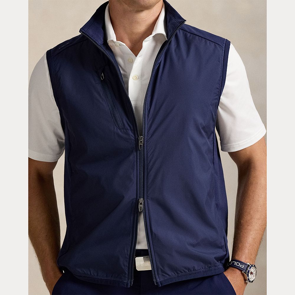 Hybrid Mockneck Vest Herre Navy