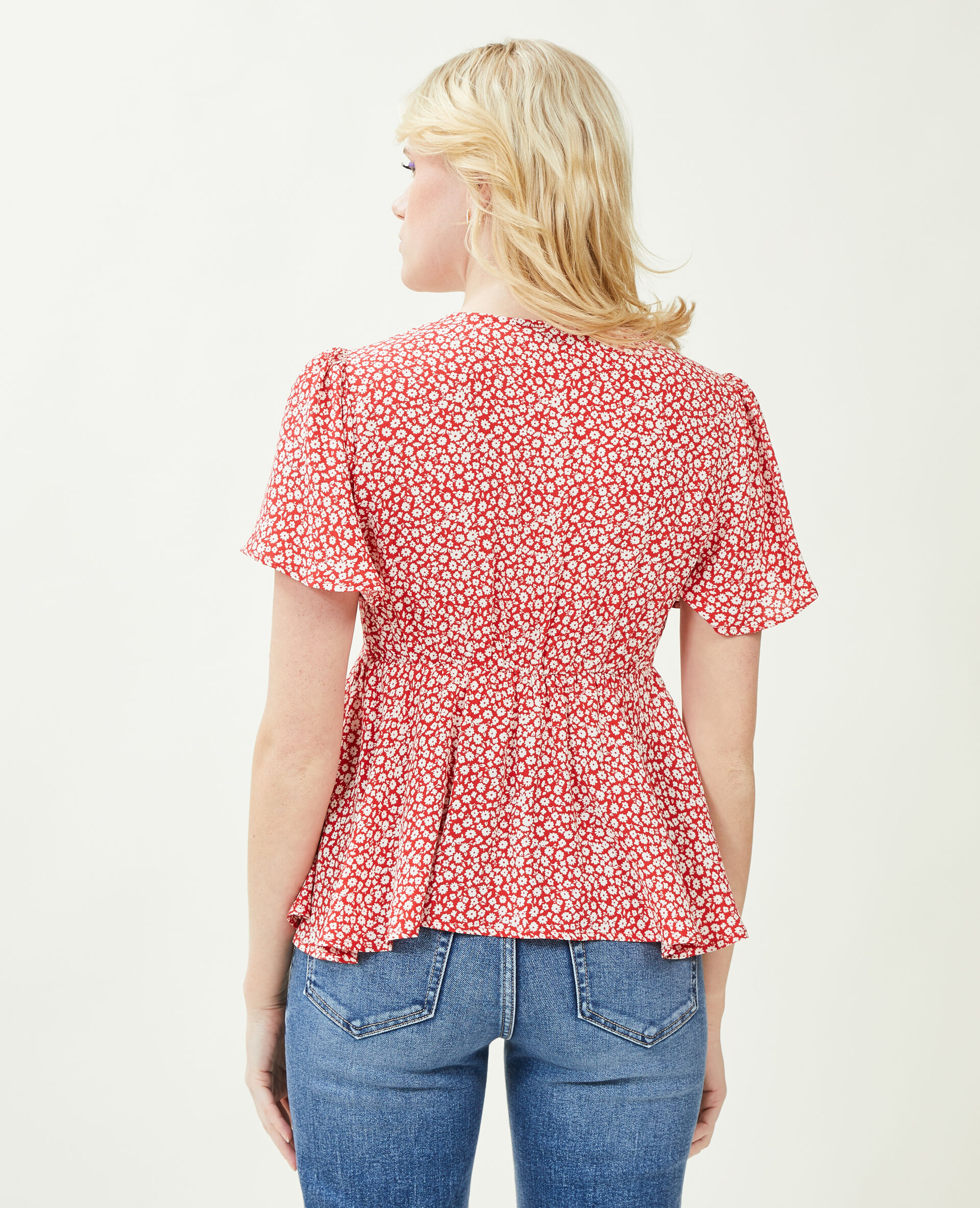 Top en tissu fluide - Rouge