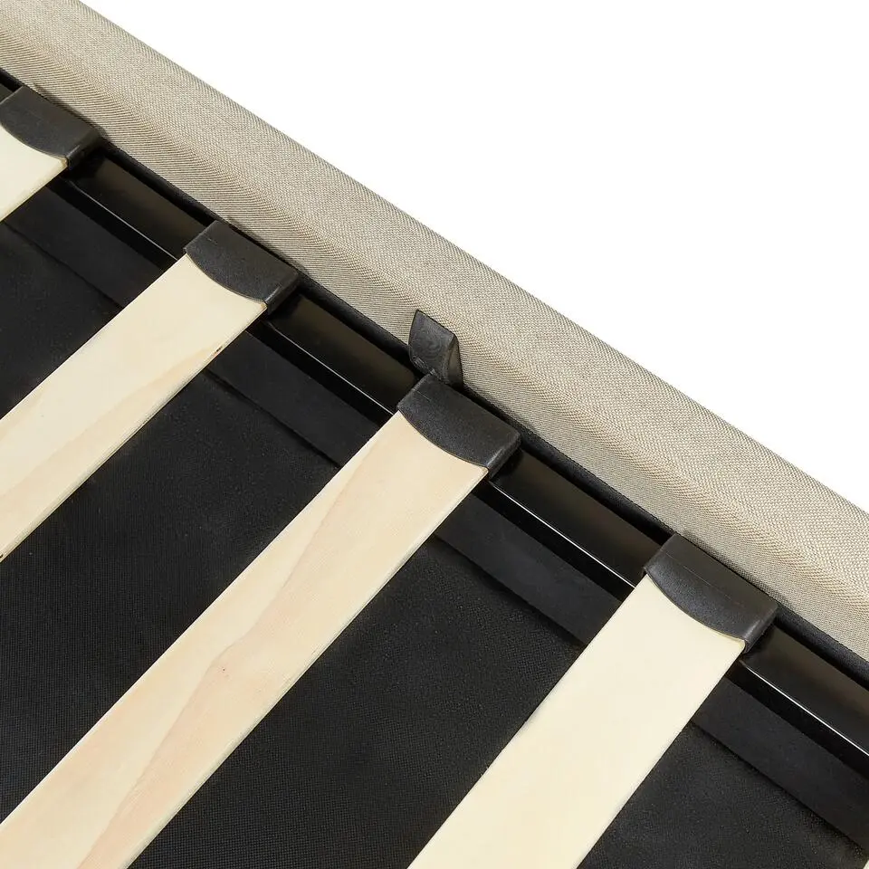 DREUX - Bed met opbergruimte - Beige - 160 x 200 cm - Polyester