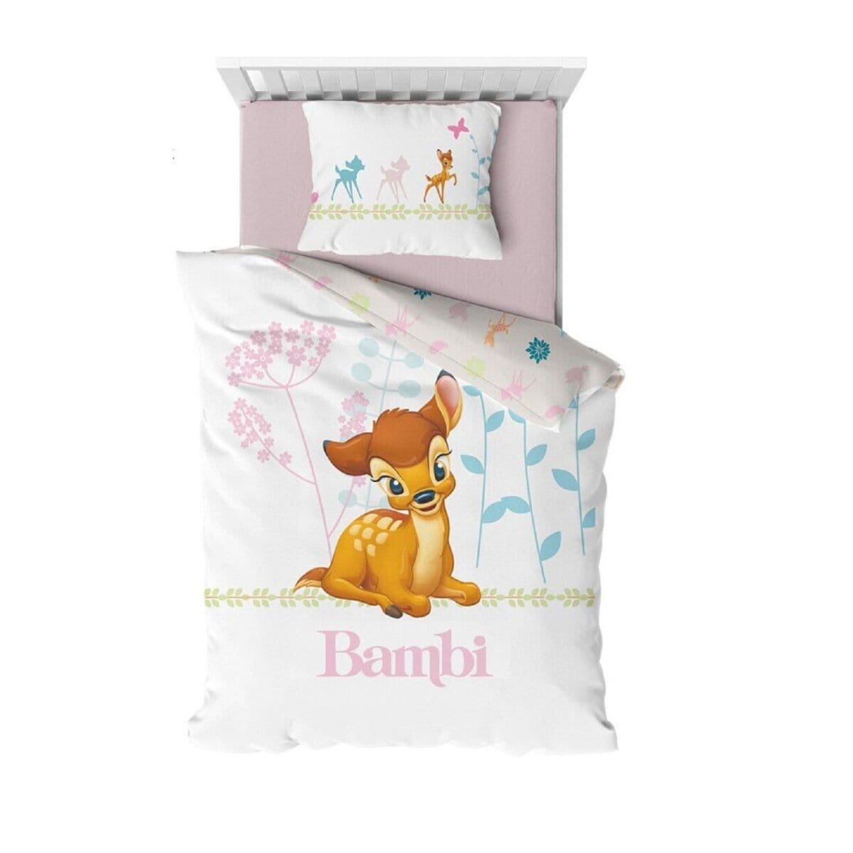Disney Bambi Bettwäsche - 100 x 140 cm aus 100% Baumwolle Weich