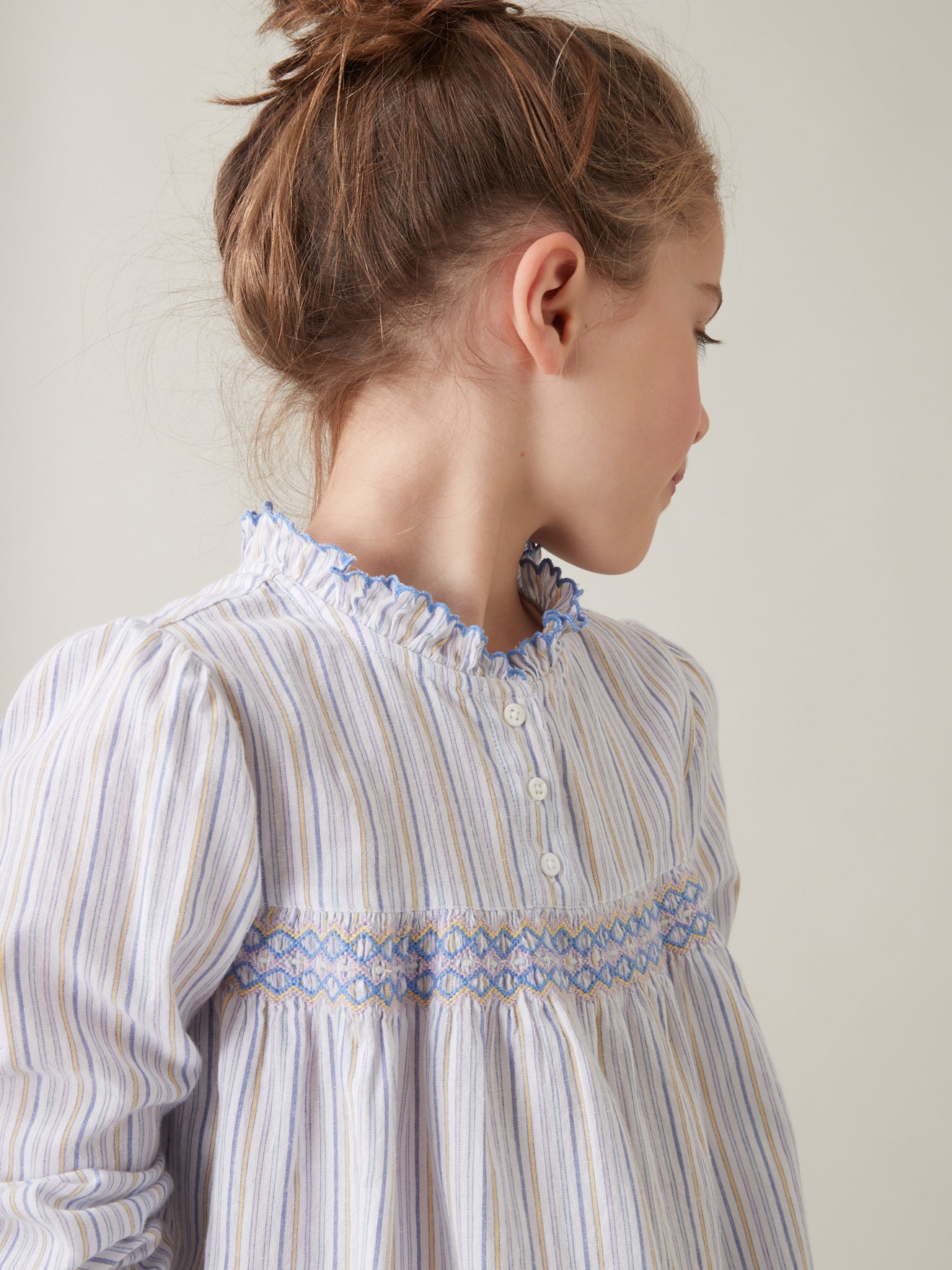 Blouse à smocks Fille