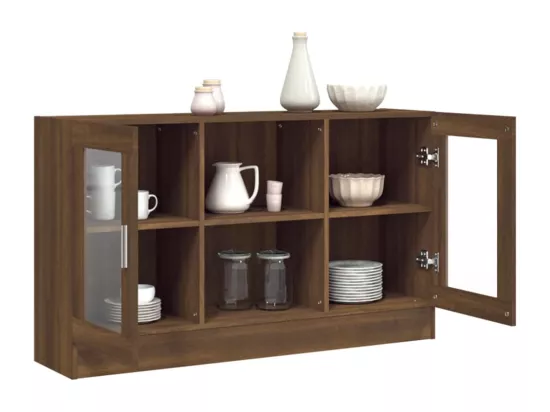 Armoire à vitrine Chêne marron 120x30,5x70 cm Bois d'ingénierie