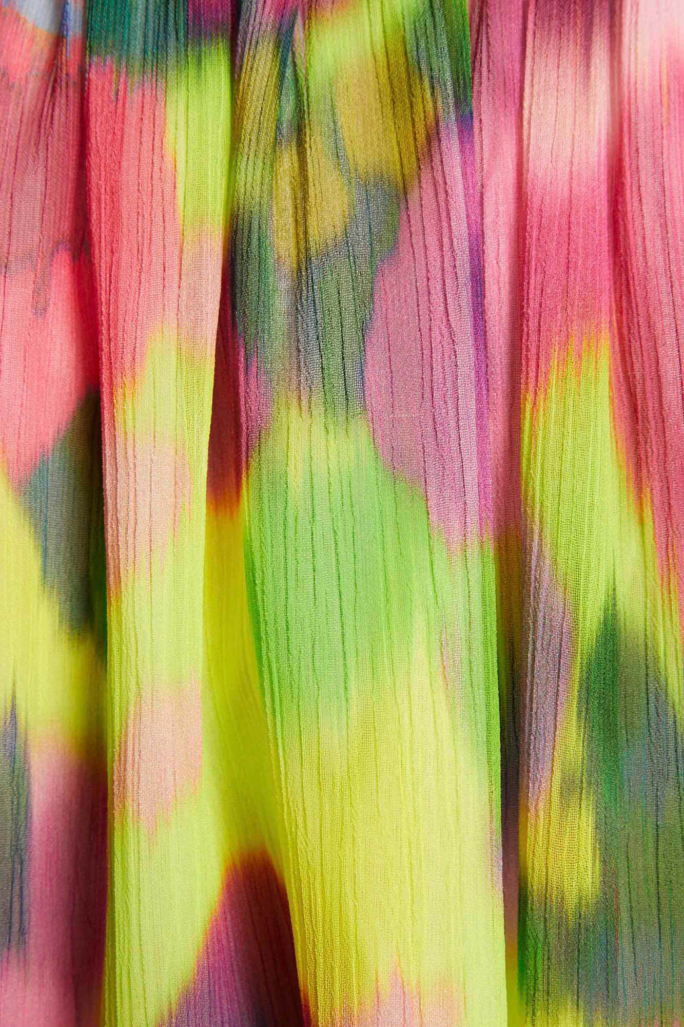 Vestido longo estampado e ajustado - Multicolorido
