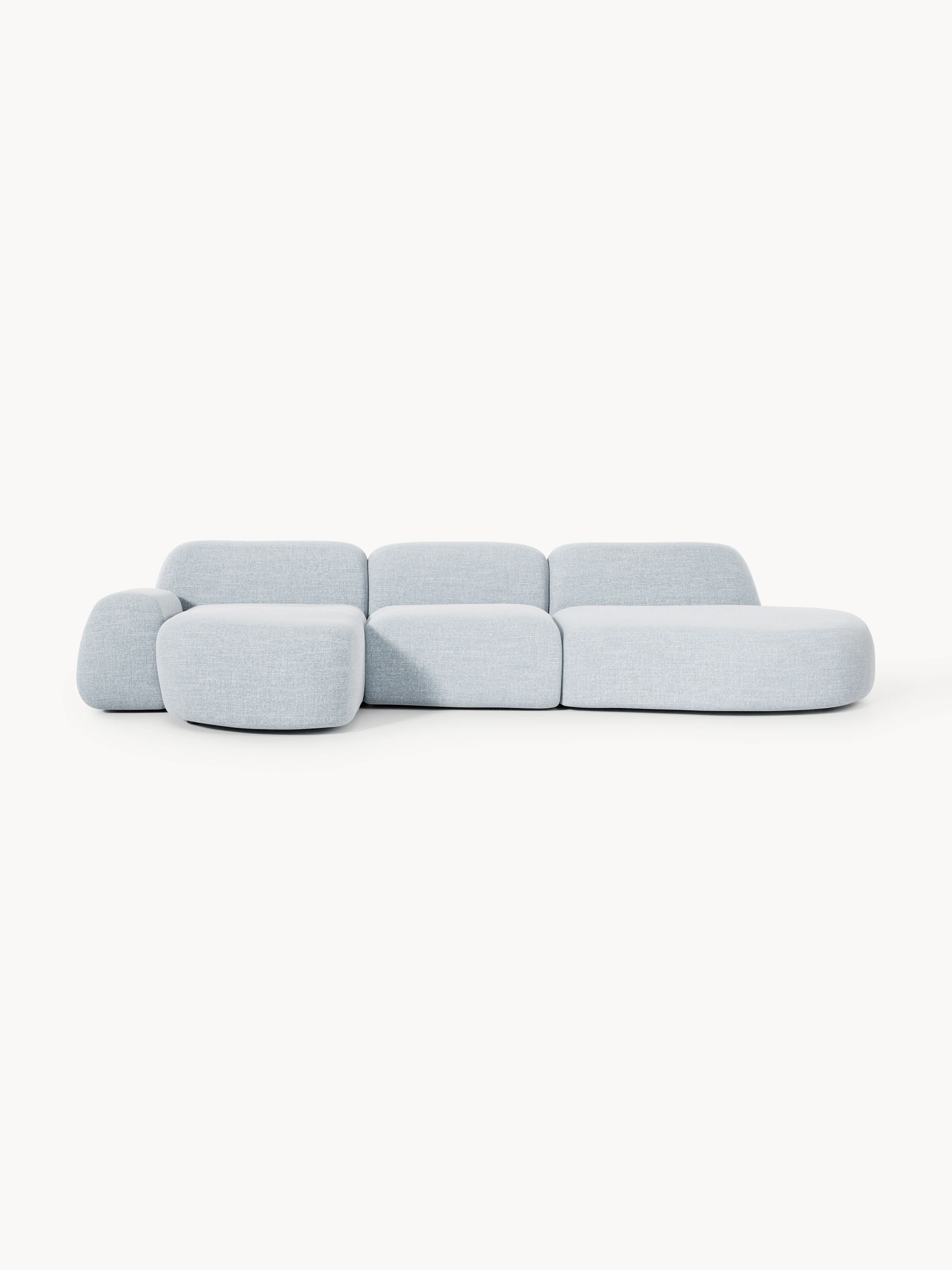 Modulaire bouclé hoekbank Wolke (4-zits) met chaise longue
