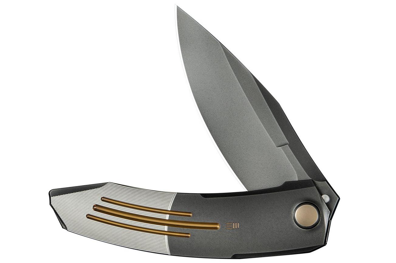 WE Knife Sine WE23069B-3 Black M390, Wave Polished Grey Titanium, zakmes