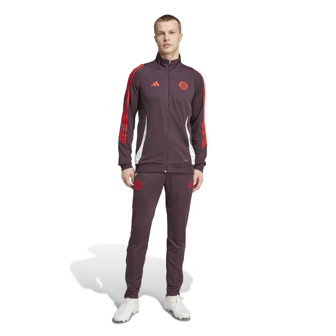 Adidas Bayern München Trainingspak Full-Zip 2024-2025 Bordeauxrood Rood Wit