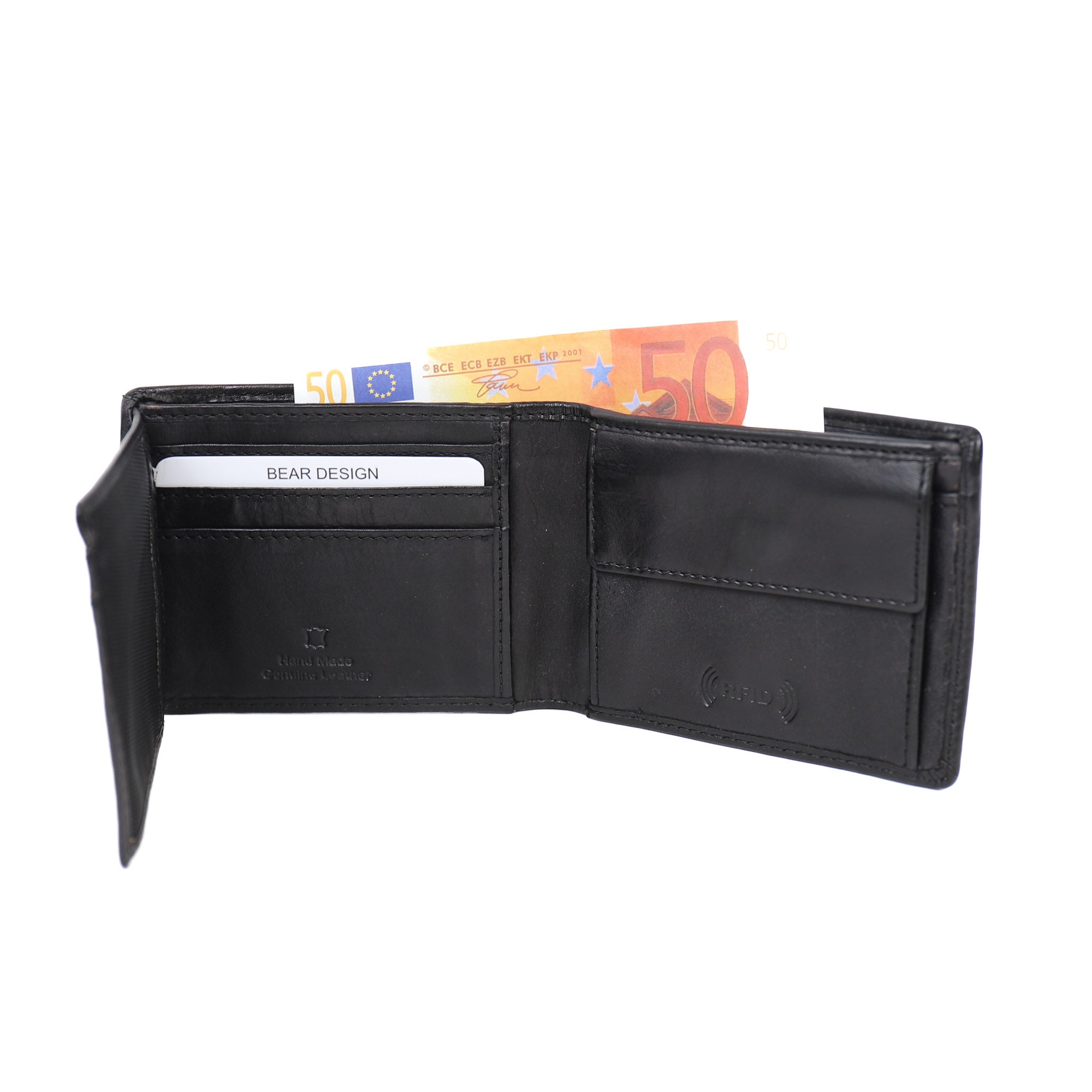 Billfold 'Wesley' zwart Zwart