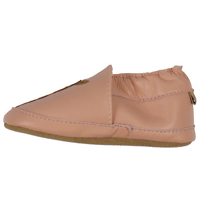 Melton Leder-Krabbelschuhe - Rose Dawn m. Giraffe