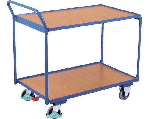 Classic-Line tafelwagen met 2 planken 835x490 mm staalblauw draagvermogen 250 kg