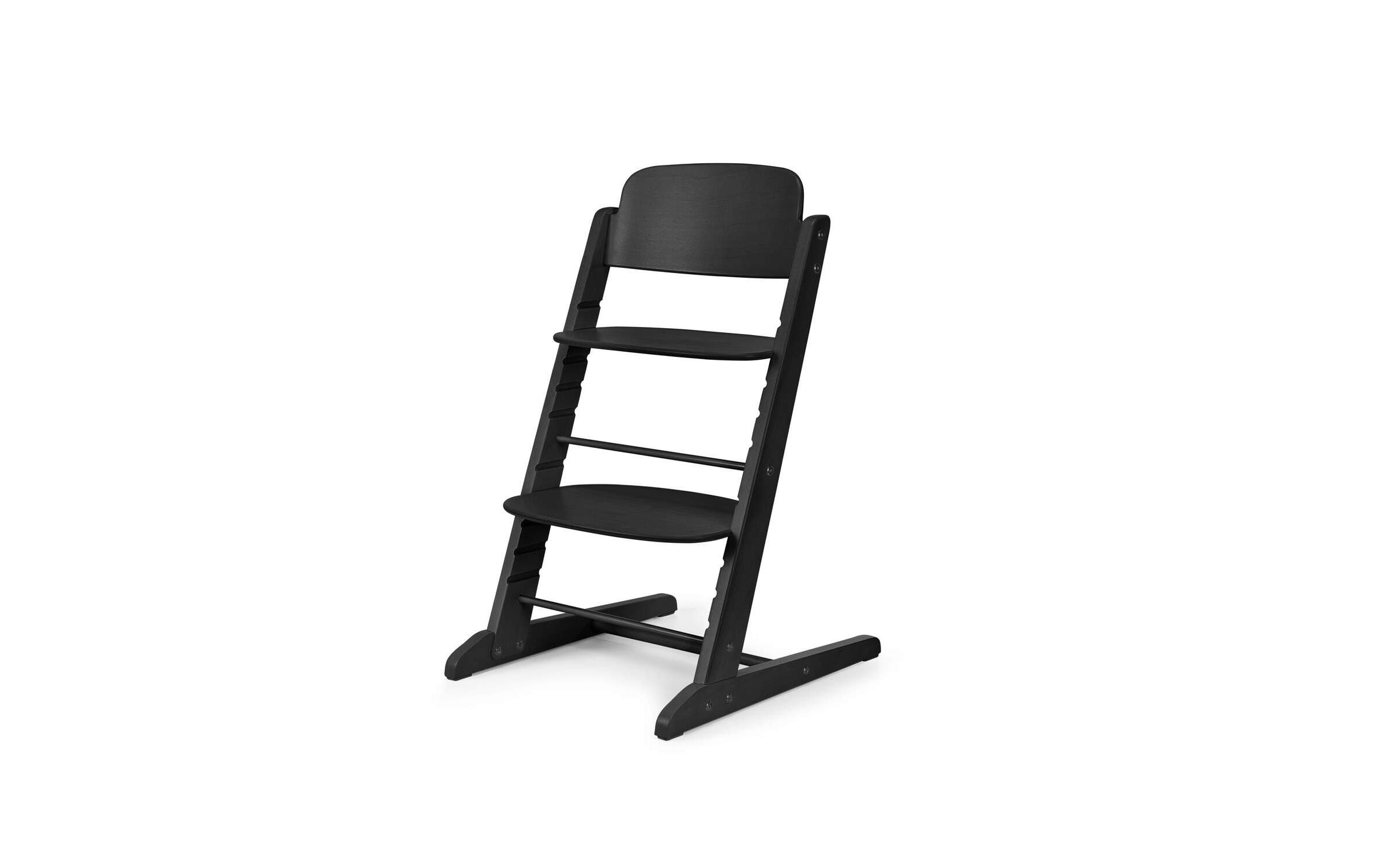 Treppenhochstuhl Iris 3in1 Schwarz<br>Höhenverstellbarer Hochstuhl aus Holz für Kinder und Erwachsene