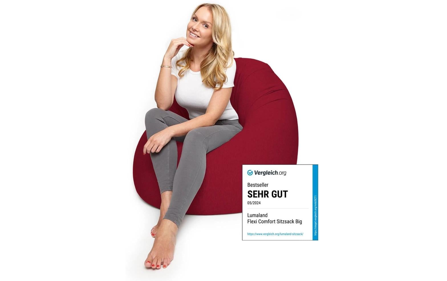 Sitzsack Flexi Comfort 320 L, Rot<br>2-in-1 Sitzsack