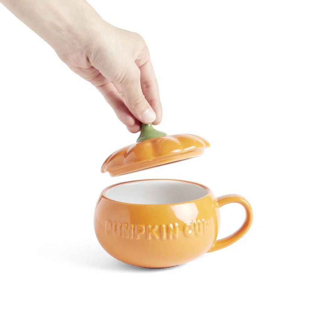 Bol forme citrouille avec couvercle et poignée Ø14cm