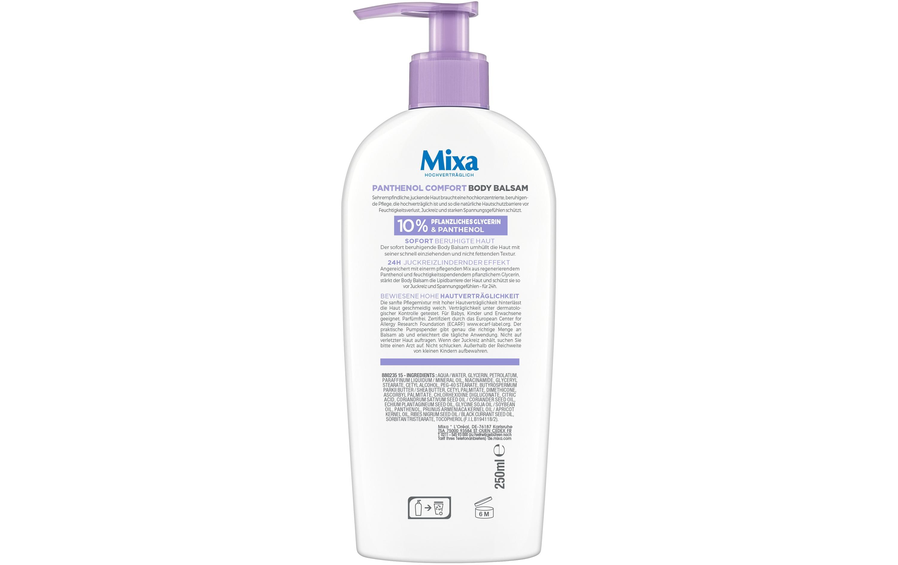 Körperbalsam Mixa Panthenol Comfort 250 mlBeruhigende Körperpflege mit parfümfreier Formel