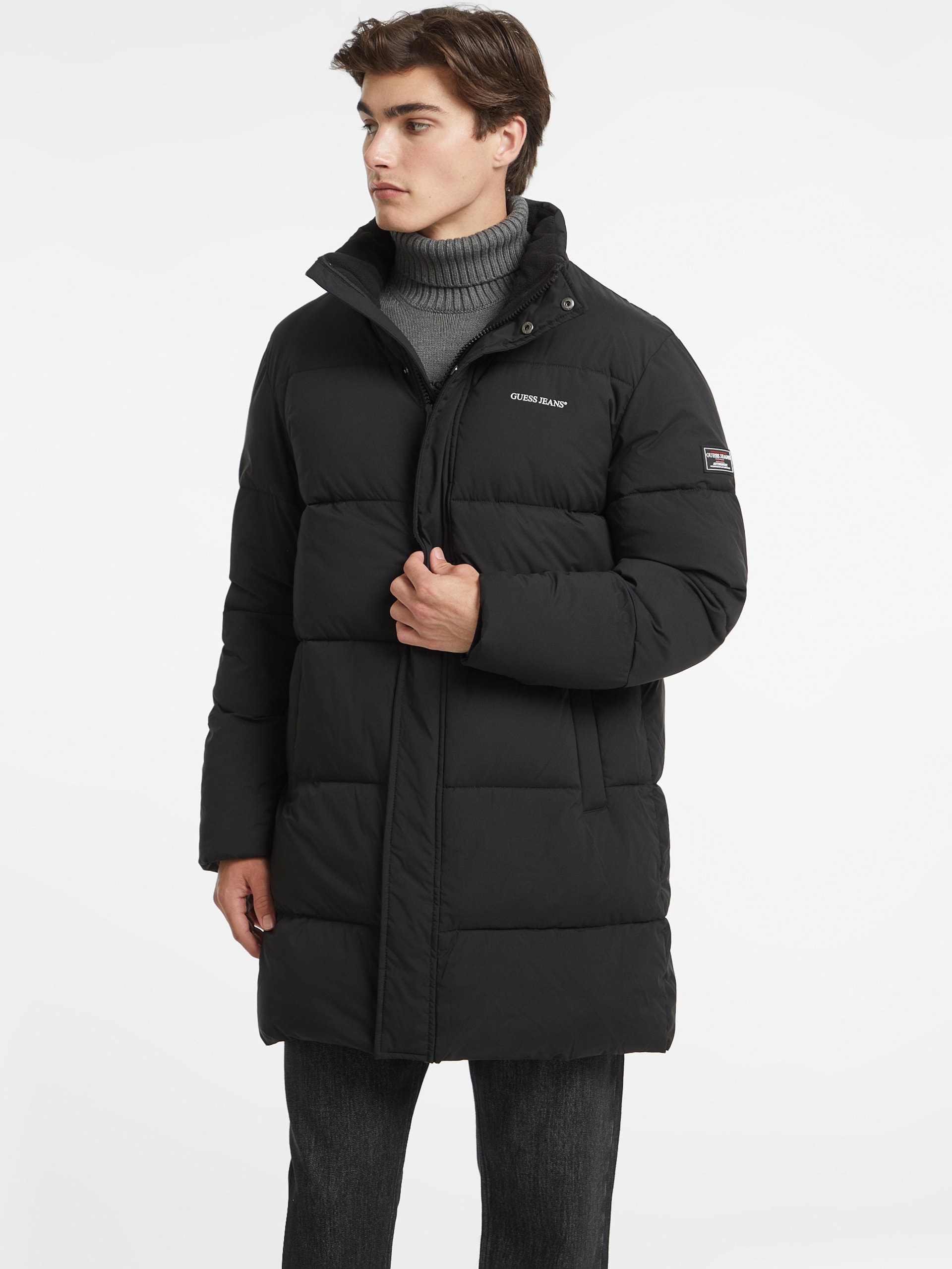 Jaqueta puffer de comprimento médio
