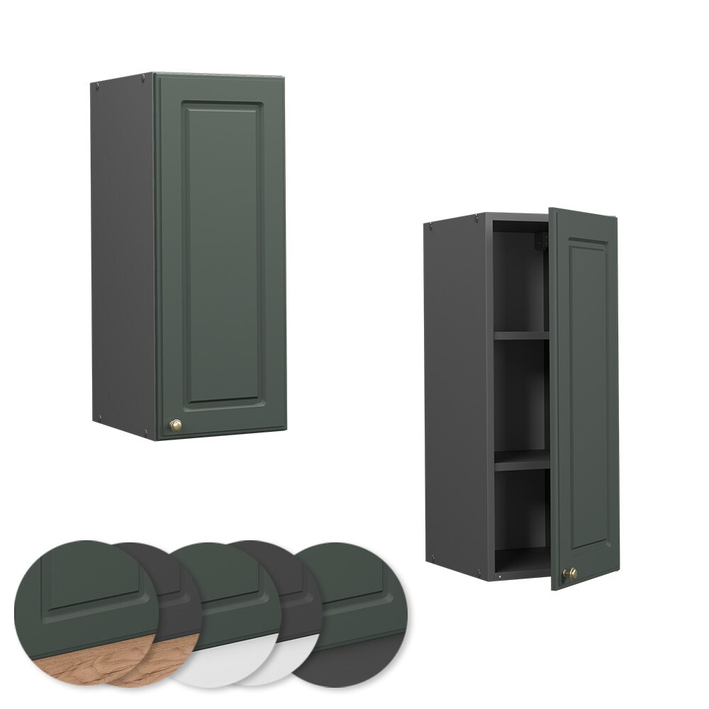 Vicco Hängeschrank Küchenschrank Küchenmöbel Fame-Line Anthrazit Grün-Gold Landhaus 30 cm Küche Einbauküche Hängeschrank Drehtür Einlegeboden Küchenzeile