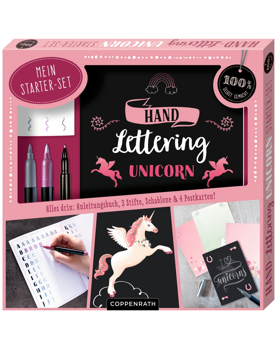 Handlettering-Set 100% SELBST GEMACHT - STARTER SET - UNICORN