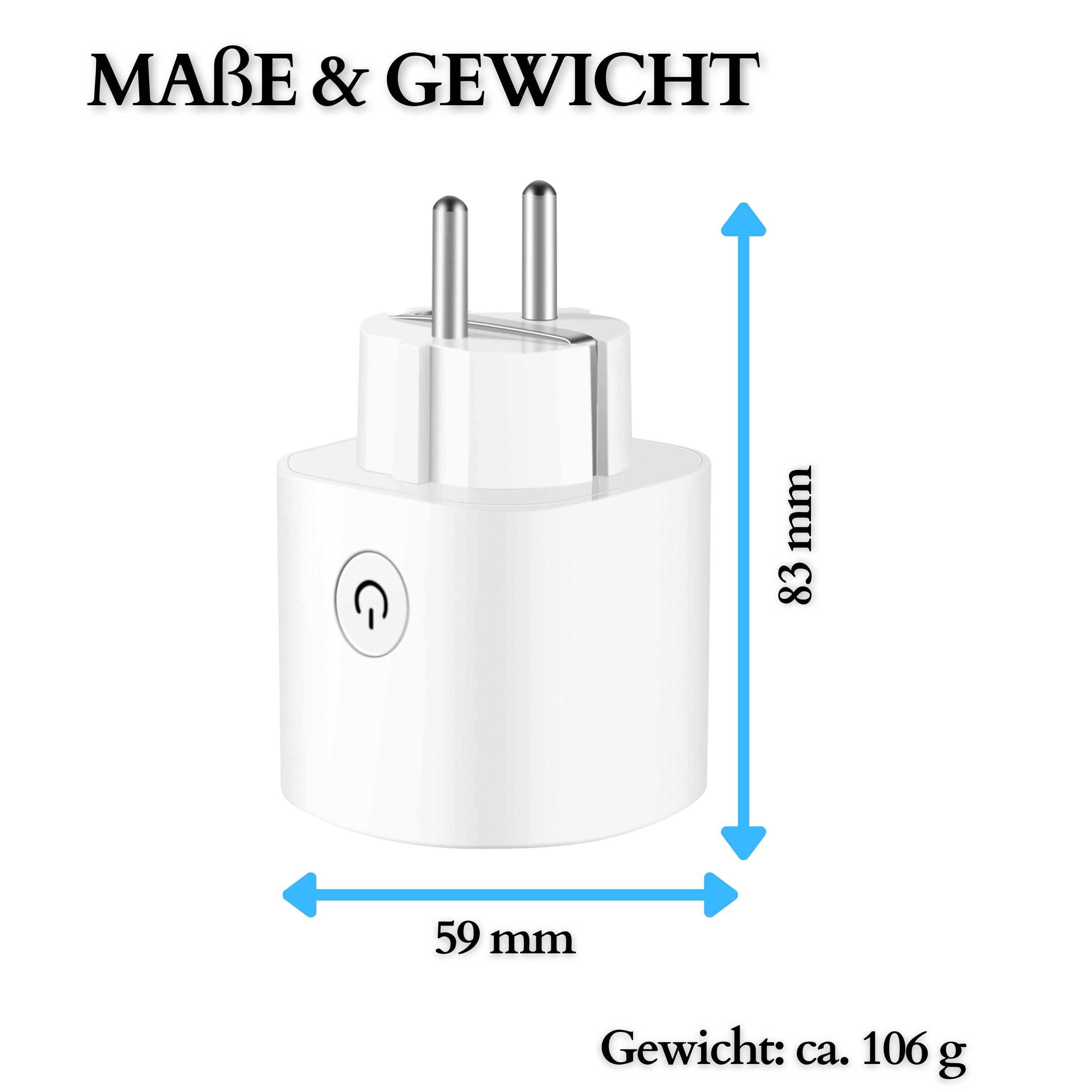 Echos Smart WLAN Steckdose 3er Pack 16A m. Energie Monitor