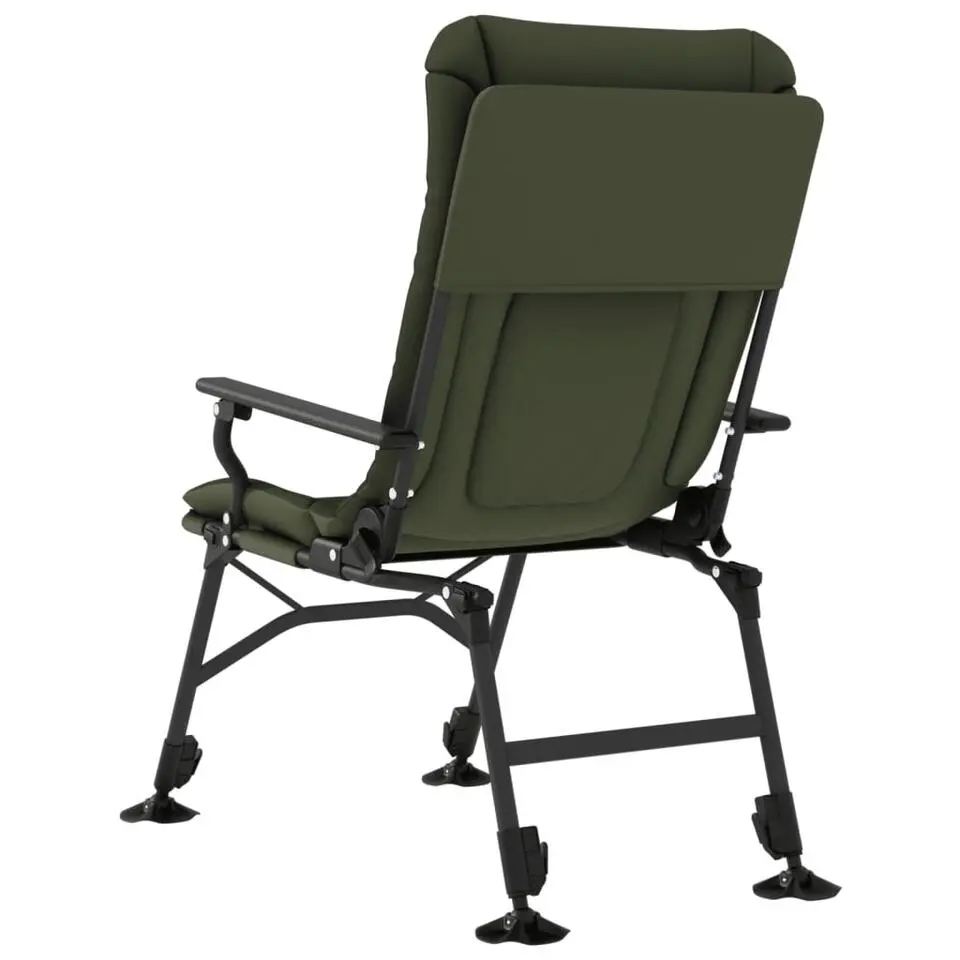 vidaXL - Loungestoel met armleuning - Groen - Staal