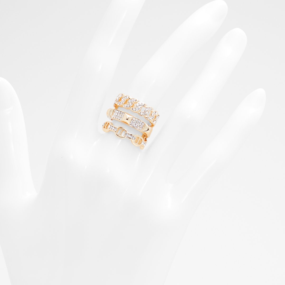 Febriclyaw Gold-Clear Multi Women Rings