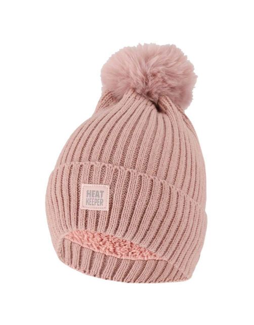 Heatkeeper Thermo Muts + Pompon - Vrijetijdskleding - Roze One Size