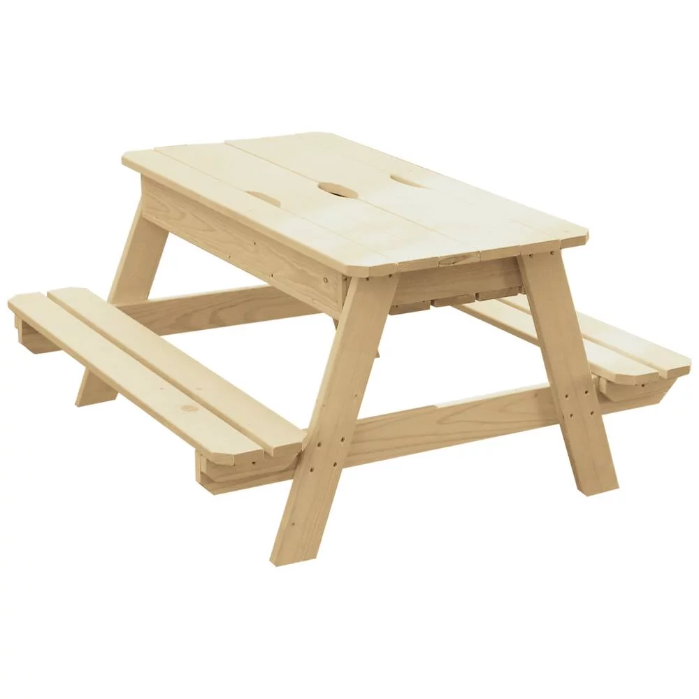 TABLE PIQUE-NIQUE ET BAC A SABLE EN BOIS AVEC COUVERCLE