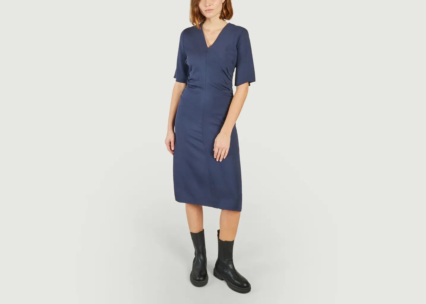 Robe de soirée midi ajustée manches courtes Samailey Samsoe Samsoe
