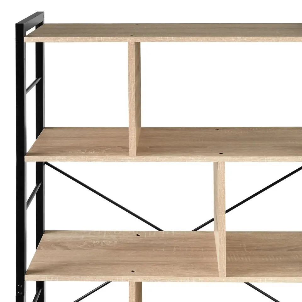 tectake Wandkast Charleston 75.5x30x155cm, Industrieel Licht Hout, Eiken Sonoma