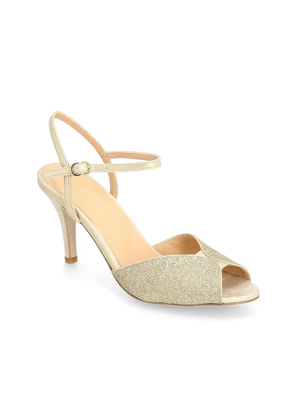 SANDALE MAGUELONE CUIR PLATINE