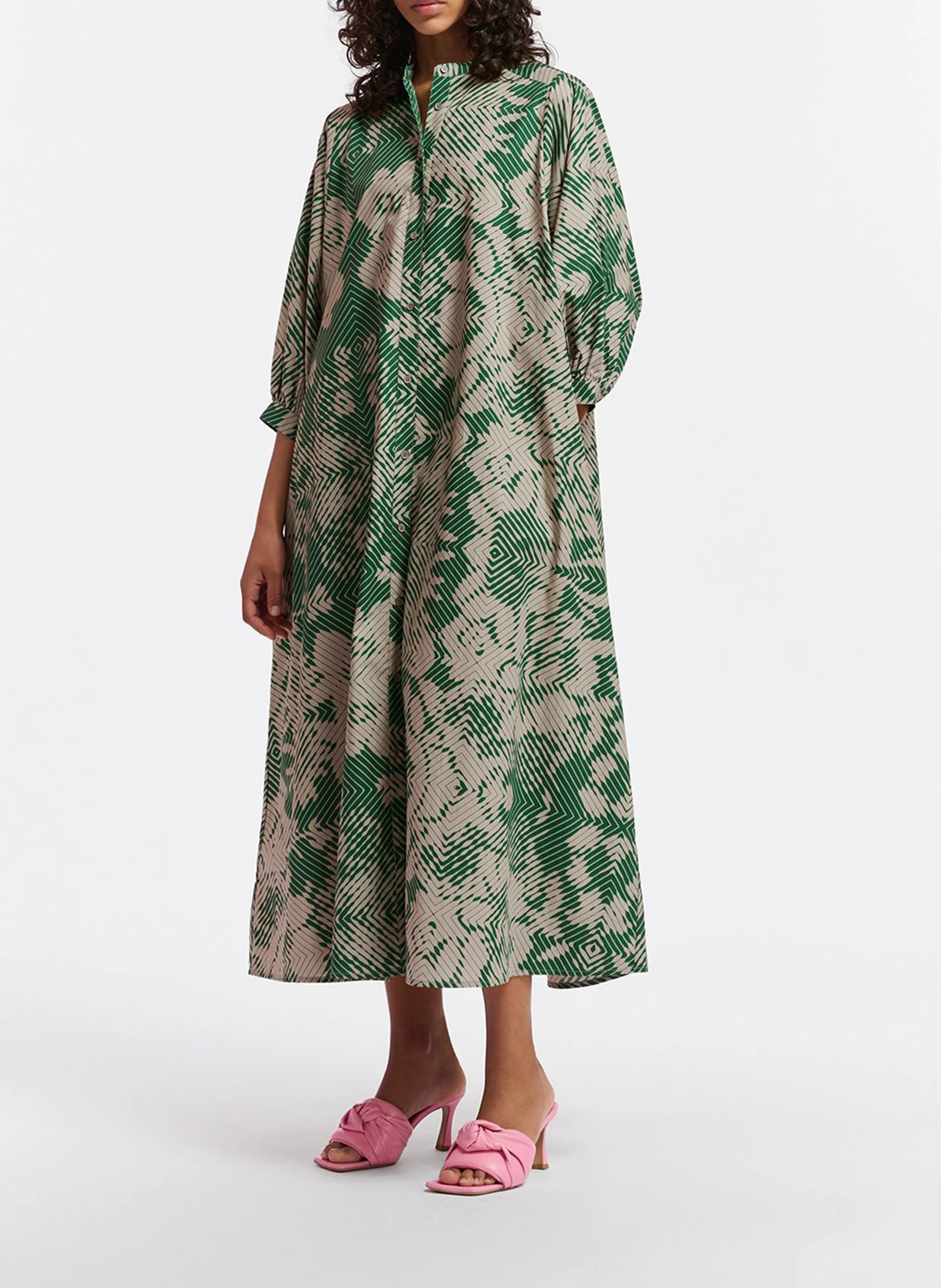 GUMBRELLO - Robe maxi imprimée en coton| Vert