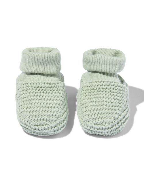 chaussons nouveau-né en maille bleu